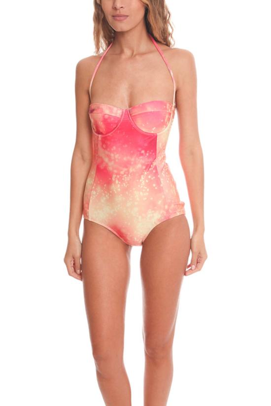  We Are Handsome 원피스 수영복 우리는 잘생긴 축하 패널 1개 멀티