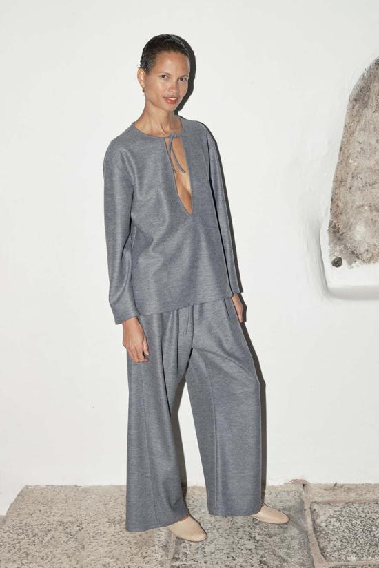  다두라 블라우스 다투라 보일드 울 제이드 탑 화강암 - DATURA