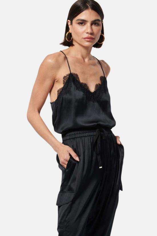  카미 뉴욕 민소매 티셔츠 캐미 뉴욕 레이서 샤르뫼즈 캐미 블랙 - CAMI NYC