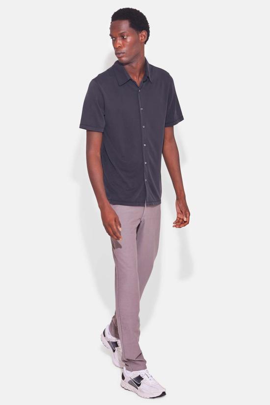  Blue&Cream 반팔 셔츠 블루&크림 반팔 마이크로 피케  블랙 - BLUE&CREAM