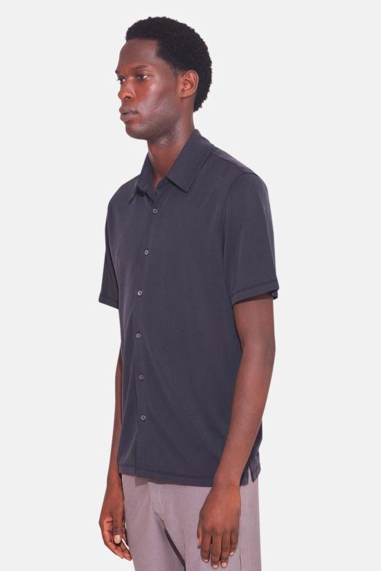  Blue&Cream 반팔 셔츠 블루&크림 반팔 마이크로 피케  블랙 - BLUE&CREAM