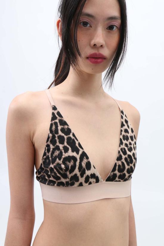  베이스레인지 브라 Baserange 스프링 레오파드 트라이앵글  프린트 - BASERANGE