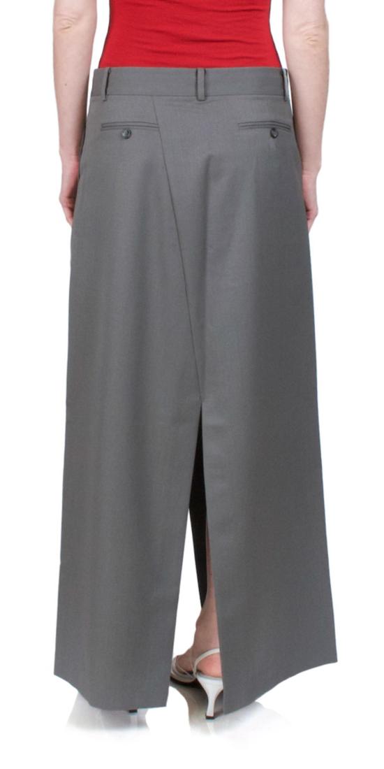  세인트아그니 롱 스커트 세인트 아그니 디컨스트럭티드 웨이스트 맥시 스커트 퓨터 그레이 - ST.AGNI