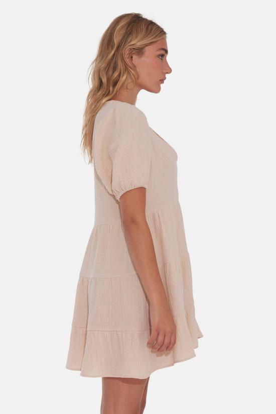  더 타일 클럽 숏 원피스 타일클럽 라라거즈 티어드드레스 내추럴 - THE TILE CLUB