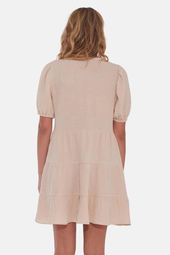  더 타일 클럽 숏 원피스 타일클럽 라라거즈 티어드드레스 내추럴 - THE TILE CLUB