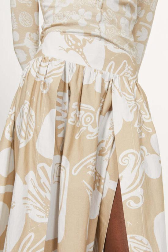  로데브예 롱 스커트 Rodebjer Tameoo 프린트 스커트 리넨 - RODEBJER