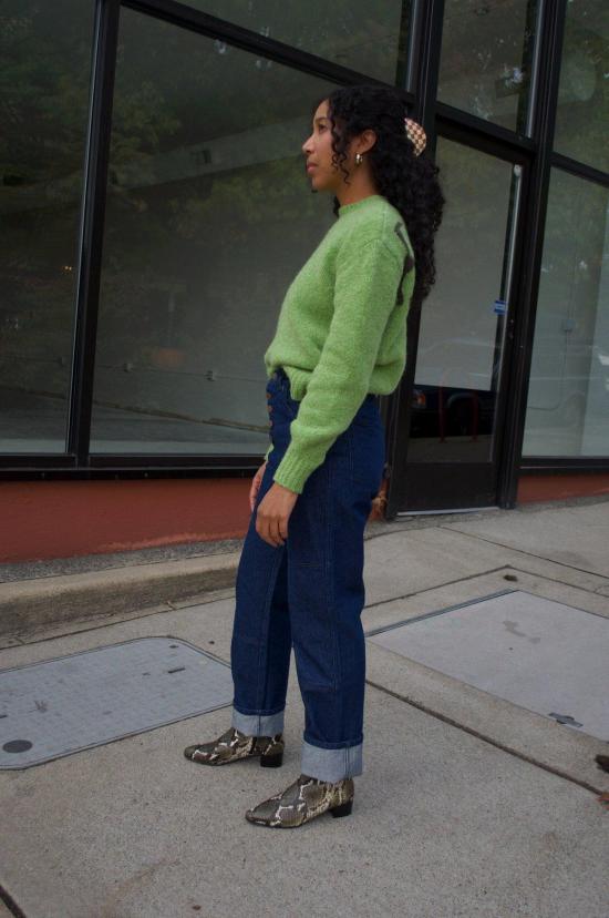  카린 데님 팬츠 칼린 원톤 버튼 플라이 진 - CARLEEN