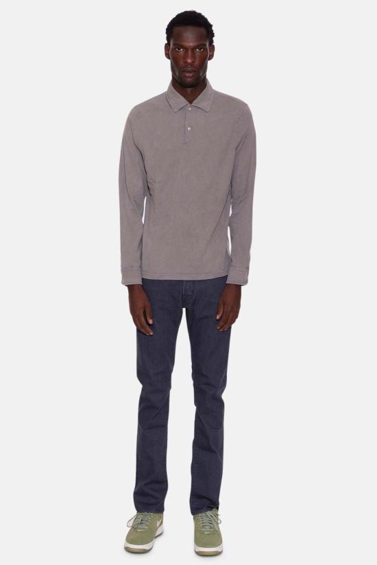  아스페시 폴로 티셔츠 Aspesi Luigi 긴팔 폴로 카본 - ASPESI