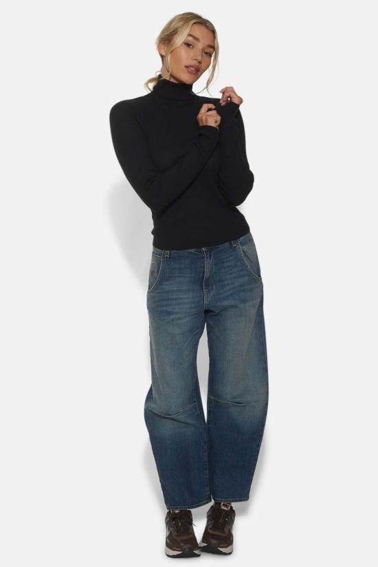  더 타일 클럽 터틀넥 타일 클럽 에바 캐시미어  스웨터 블랙 - THE TILE CLUB