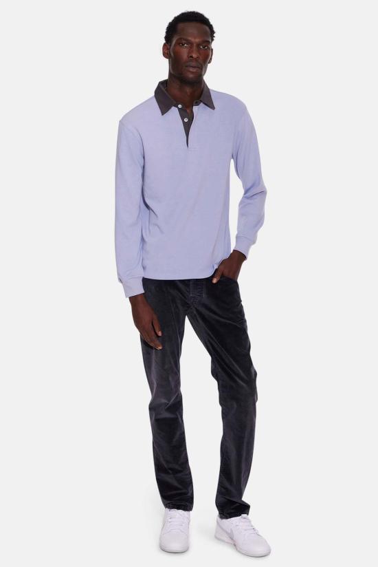  Blue&Cream 폴로 티셔츠 블루&크림 솔리드 럭비 블루/차콜 칼라 - BLUE&CREAM