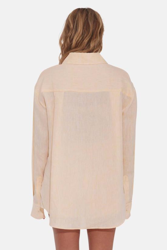  The Tile Club 후드 티셔츠 타일 클럽 발삼 리넨 보이프렌드 셔츠 옐로우 - THE TILE CLUB