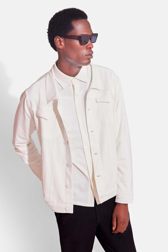  Blue&Cream 긴팔 셔츠 블루&크림 라이트 트러커 재킷 화이트 - BLUE&CREAM