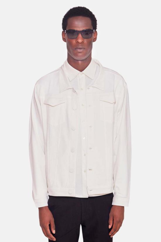  Blue&Cream 긴팔 셔츠 블루&크림 라이트 트러커 재킷 화이트