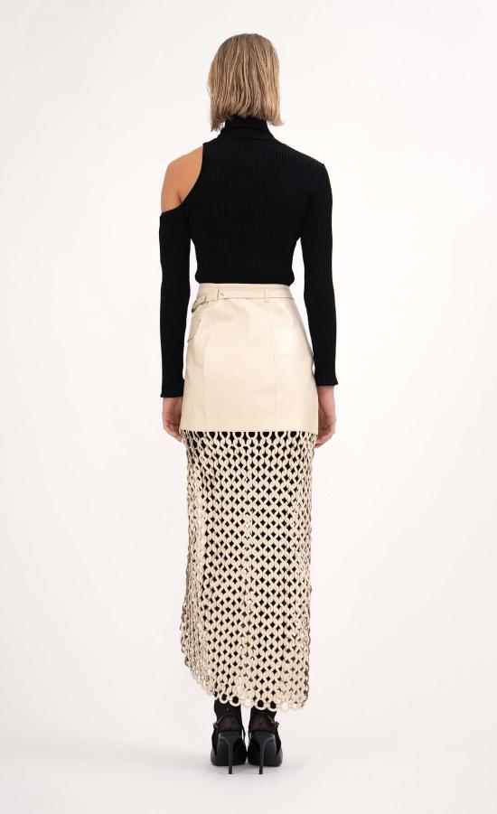  논살란트 레이블 미디 스커트 논샬란트 라벨 칼란 스커트 크림 - NONCHALANT LABEL