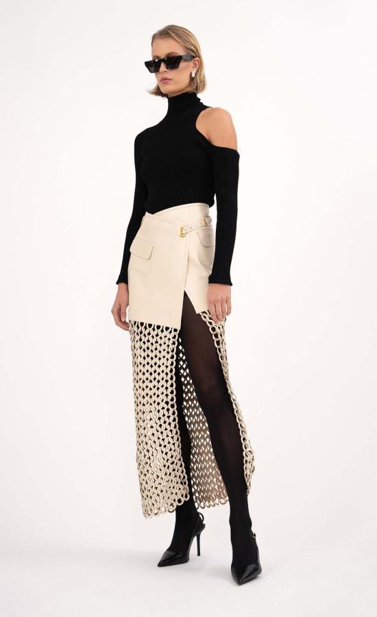  논살란트 레이블 미디 스커트 논샬란트 라벨 칼란 스커트 크림 - NONCHALANT LABEL