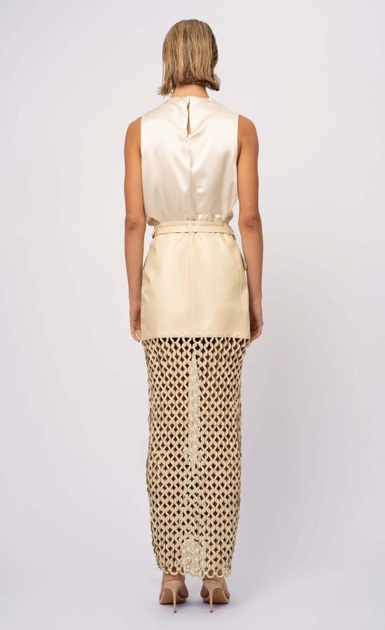  논살란트 레이블 미디 스커트 논샬란트 라벨 칼란 스커트 크림 - NONCHALANT LABEL