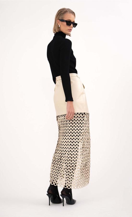  논살란트 레이블 미디 스커트 논샬란트 라벨 칼란 스커트 크림 - NONCHALANT LABEL