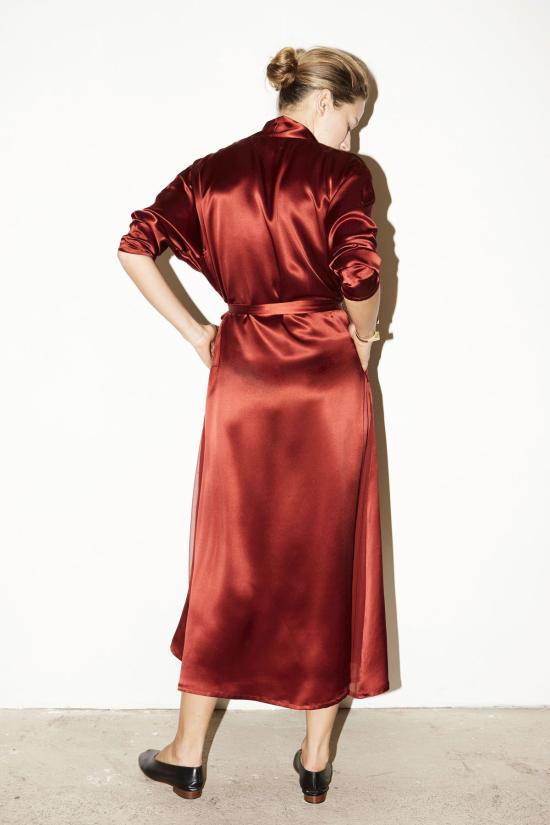  다두라 언더웨어 다투라 루비 레드 기모노 로브 드레스 - DATURA