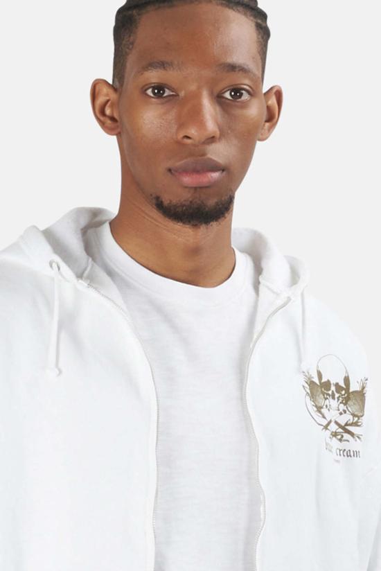  Blue&Cream 후드 티셔츠 블루&크림 앤 골드 스컬 후드 티셔츠 화이트 - BLUE&CREAM