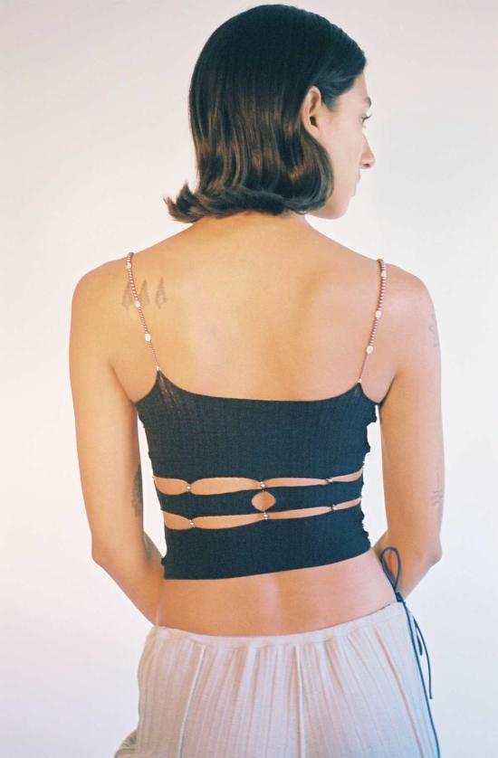  루이 민소매 티셔츠 보석 탱크 오닉스 - RUI