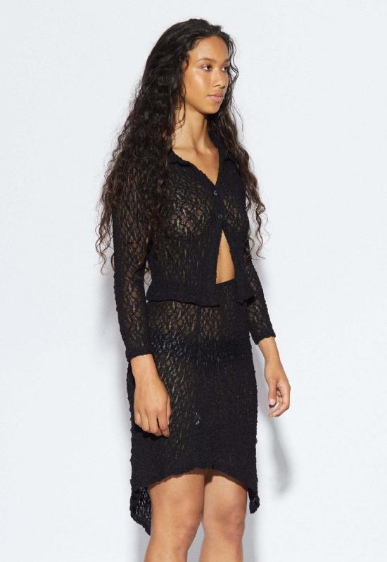  퍼머넌트 베케이션 가디건 임프레션 레이스 카디건 블랙 - PERMANENT VACATION