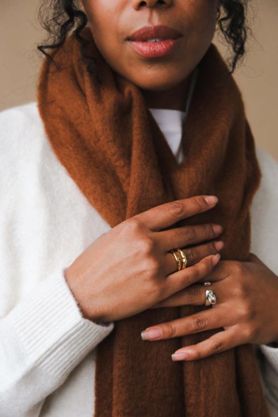  파이프앤로우 머플러/스카프 청키 솔리드 스카프 초콜릿 브라운 - PIPE & ROW