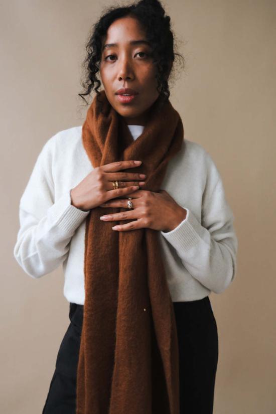  파이프앤로우 머플러/스카프 청키 솔리드 스카프 초콜릿 브라운 - PIPE & ROW