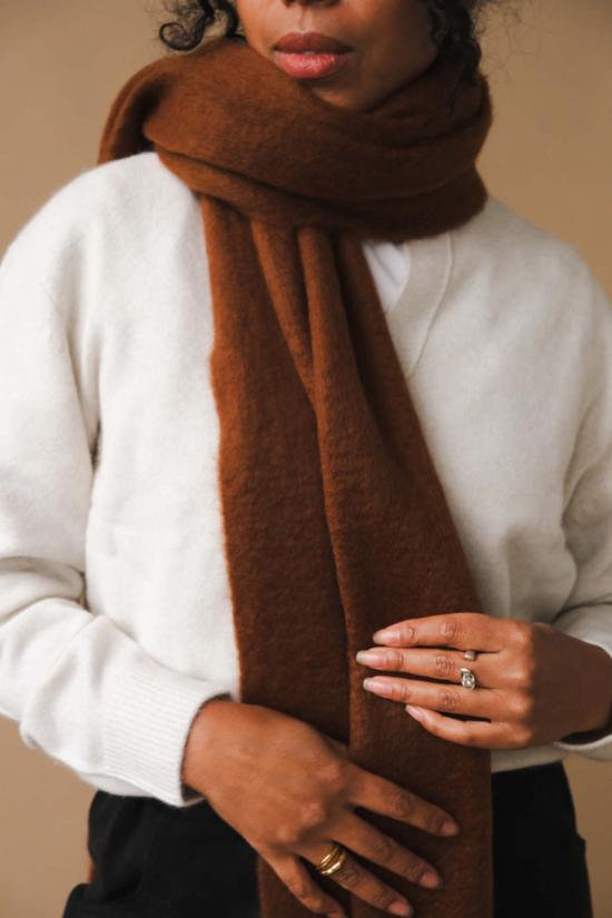  파이프앤로우 머플러/스카프 청키 솔리드 스카프 초콜릿 브라운 - PIPE & ROW