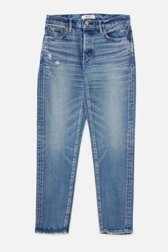  마우지 데님 팬츠 무시 아베날 테이퍼드 블루 - MOUSSY