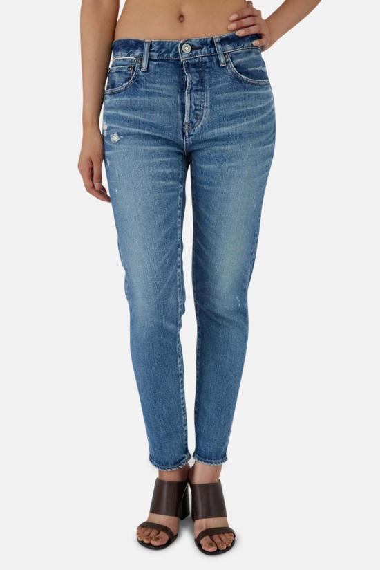  마우지 데님 팬츠 무시 아베날 테이퍼드 블루