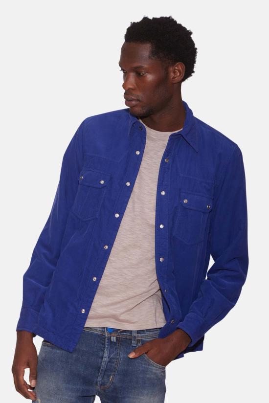  아스페시 긴팔 셔츠 Aspesi Camicia 웨스턴  울트라마린 블루 - ASPESI