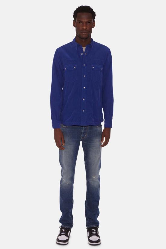  아스페시 긴팔 셔츠 Aspesi Camicia 웨스턴  울트라마린 블루 - ASPESI