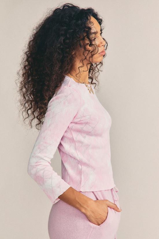  러브쉐이크팬시 긴팔 티셔츠 러브 쉑 팬시 율리아 탑 슈가 포피 핸드 다이 - LOVESHACKFANCY