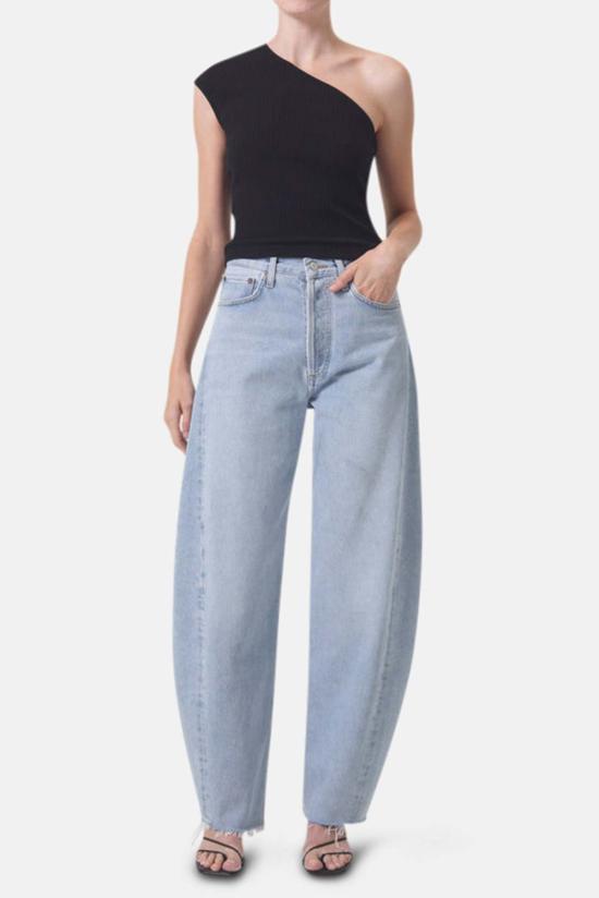  에이골디 데님 팬츠 아골드 루나 하이라이즈 피스드 테이퍼 진 보이드