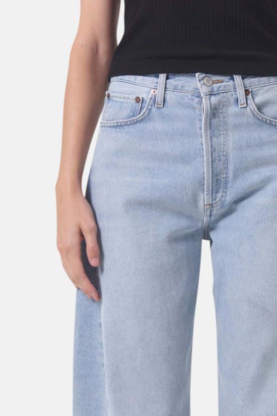  에이골디 데님 팬츠 아골드 루나 하이라이즈 피스드 테이퍼 진 보이드 - AGOLDE