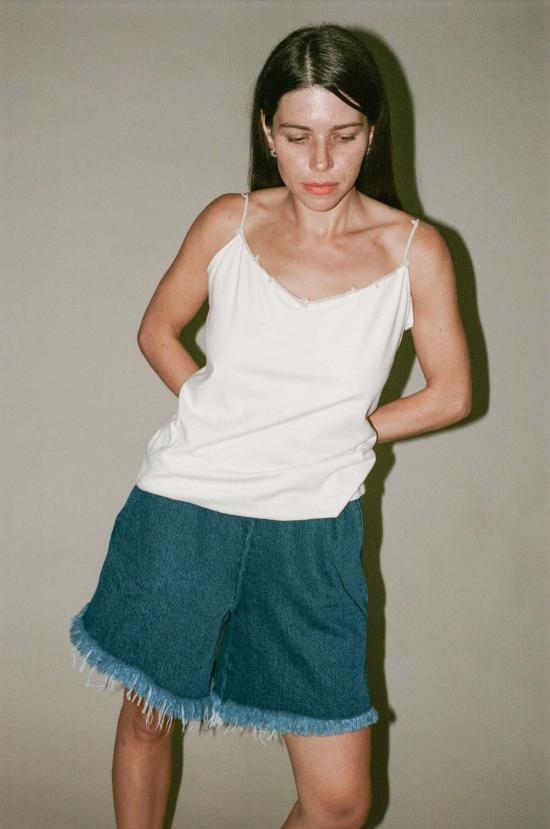  Gabriele Skucas 민소매 티셔츠 가브리엘 스쿠카스 스템 탱크 탑 화이트 - OTHER BRANDS