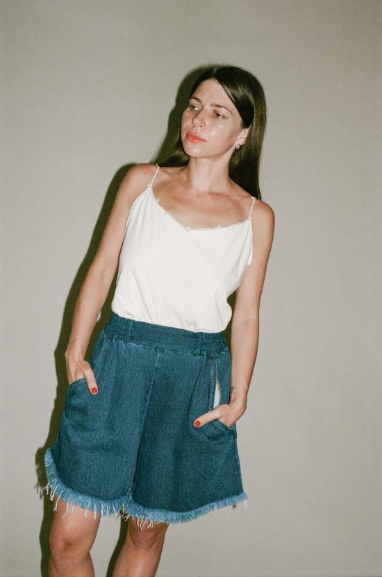  Gabriele Skucas 민소매 티셔츠 가브리엘 스쿠카스 스템 탱크 탑 화이트