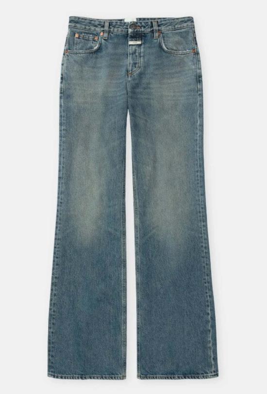  클로즈드 데님 팬츠 길란 미드 라이즈 스트레이트 레그 진 미드 블루 - CLOSED