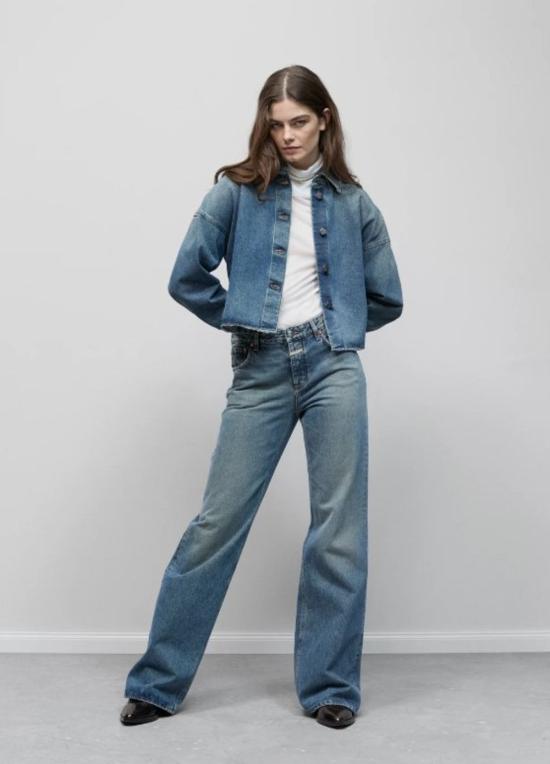  클로즈드 데님 팬츠 길란 미드 라이즈 스트레이트 레그 진 미드 블루