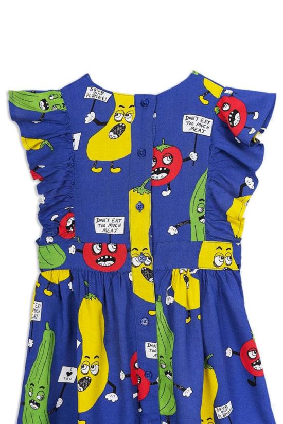  [키즈] 미니로디니 원피스 미니 로디니 베지 워븐 러플 드레스 블루 - MINI RODINI