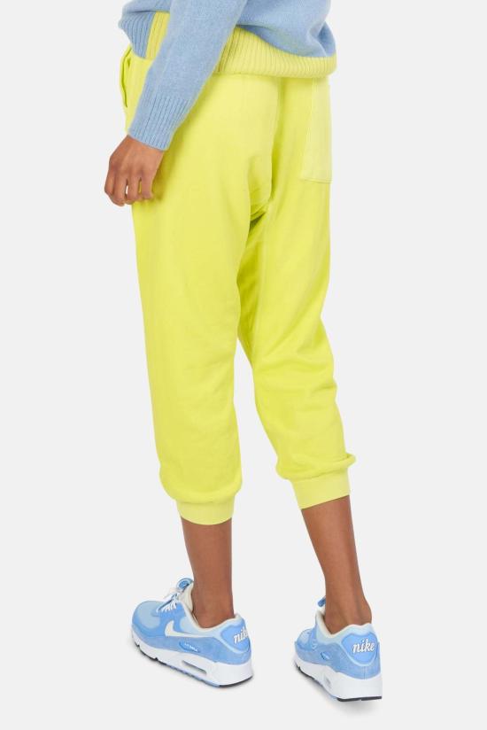  프리시티 스트레이트 팬츠 대형 로고 선페이드 스웨트팬츠 옐로우 - FREECITY