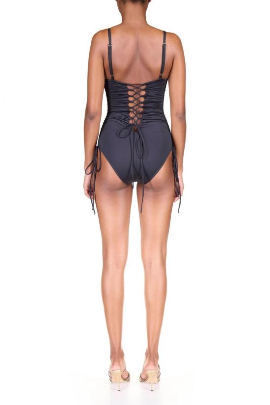  프리스카베라 원피스 수영복 레이스 러칭 원피스 블랙 - PRISCAVERA