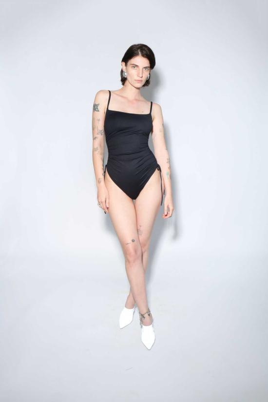  프리스카베라 원피스 수영복 레이스 러칭 원피스 블랙 - PRISCAVERA