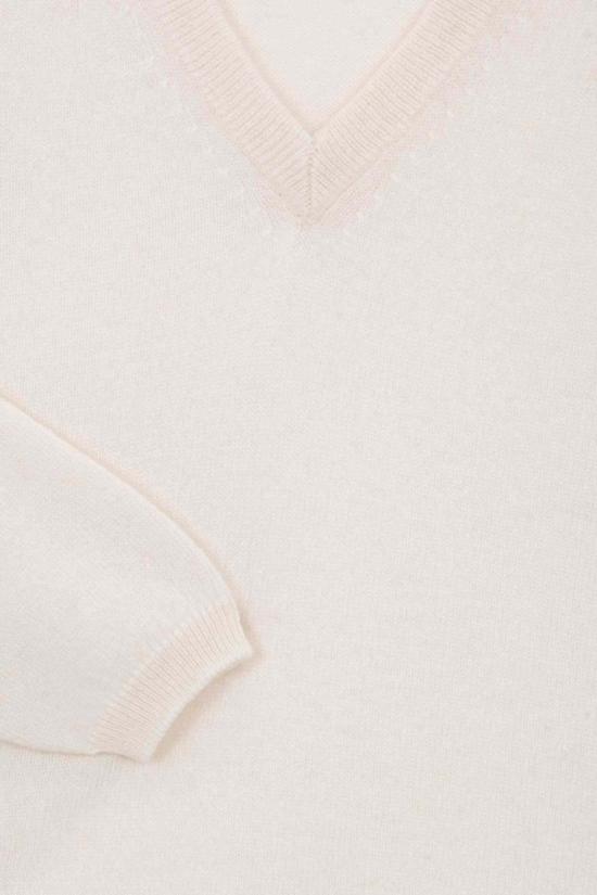  스톤 아일랜드 스웨터 스톤 V넥 캐시미어  웜 화이트 - STONE ISLAND
