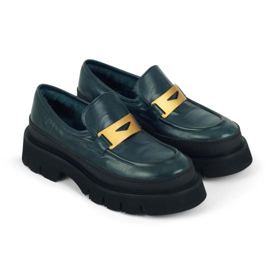  Madison Maison™ 로퍼 매디슨 메종™ 네이비 가죽 청키  (양털 안감 포함) - OTHER BRANDS