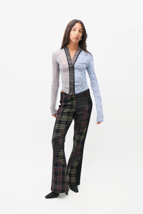  레이브 리뷰 스트레이트 팬츠 Rave Review Kelly Tartan Wool 바지 - RAVE REVIEW