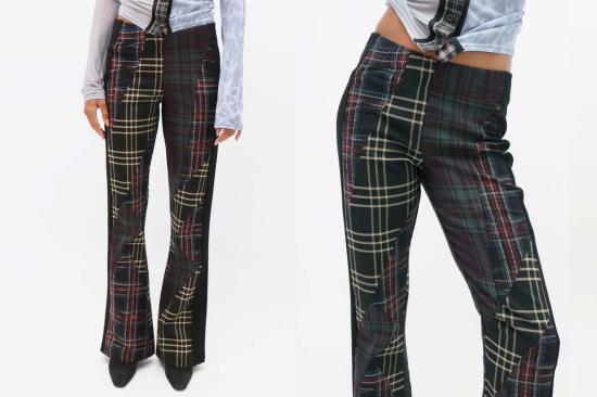  레이브 리뷰 스트레이트 팬츠 Rave Review Kelly Tartan Wool 바지 - RAVE REVIEW