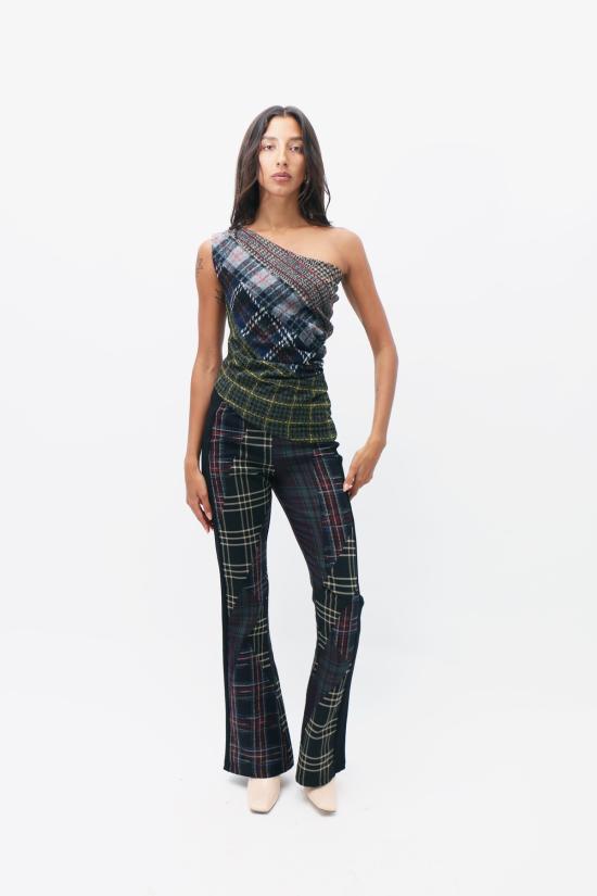  레이브 리뷰 스트레이트 팬츠 Rave Review Kelly Tartan Wool 바지 - RAVE REVIEW