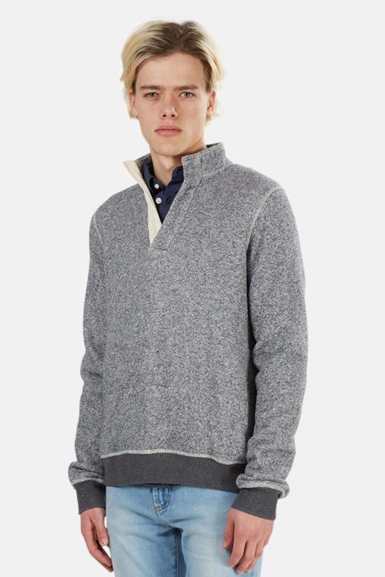  블루&크림 스웨터 팝 칼라 풀오버 네이비/차콜 - BLUE&CREAM