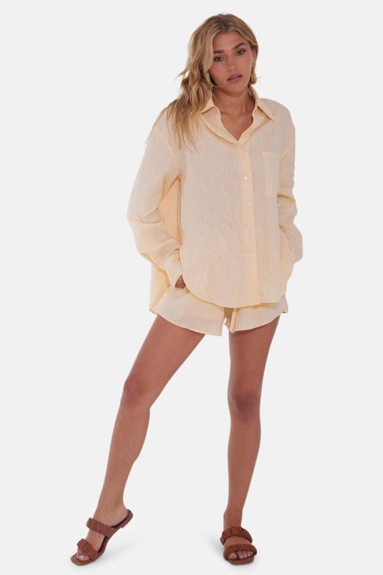  더 타일 클럽 숏팬츠 타일 클럽 에디 리넨 반바지 옐로우 - THE TILE CLUB